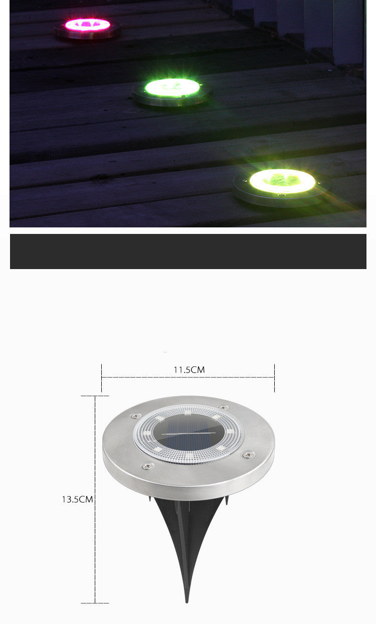 Outdoor solar powered lawn and garden ground lighting